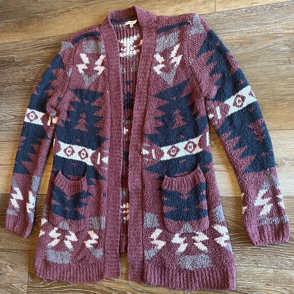 Jodifl Long Soft Knit Open Cardigan Size Sm Southwestern Geometric Aztec Boho - Picture 5 of 7